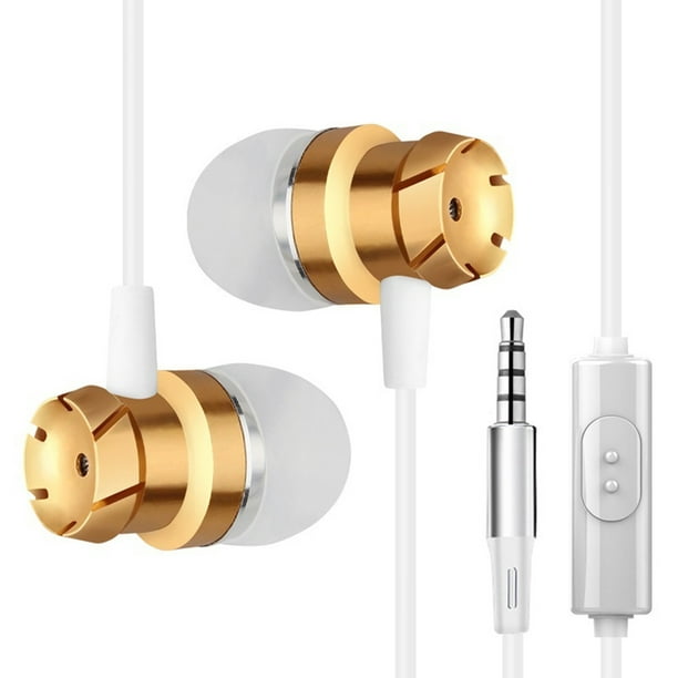 Comprar Auriculares intrauditivos de 3,5 mm con control por cable, auriculares  deportivos con cable y micrófono para teléfonos, computadoras, tabletas,  MP3