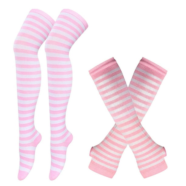 Txlixc Traje de guantes de medias para mujeres, calcetines rayados a través de la + guantes Txlixc moda | Walmart en línea
