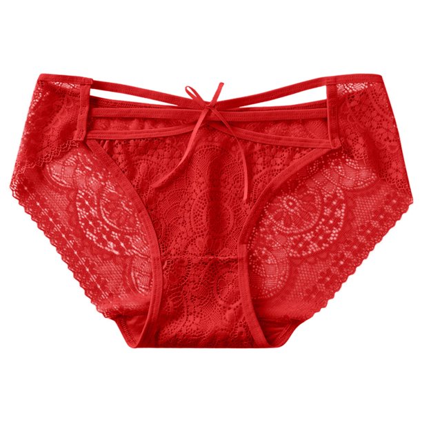 Gibobby Ropa Interior con Entrenamiento Calzoncillos de malla de cintura  para mujer Bragas de ropa interior de de algodón de color sólido(Rojo，Talla  única)