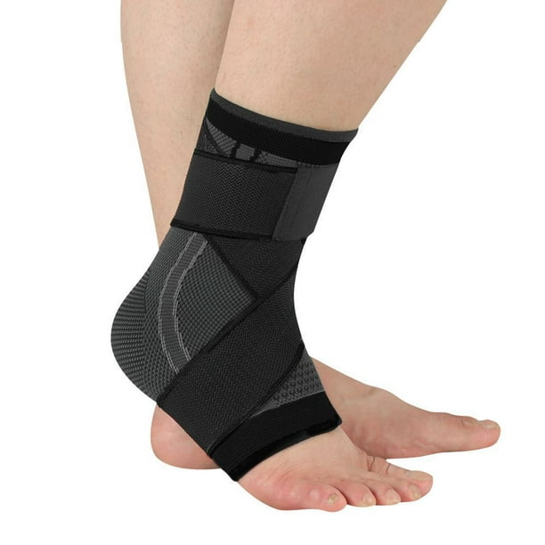 Kuangmi Tobillera estabilizadora ajustable para protección deportiva,  esguince de tobillo, daño de ligamento, recuperación de lesiones, 1 pieza  (L)