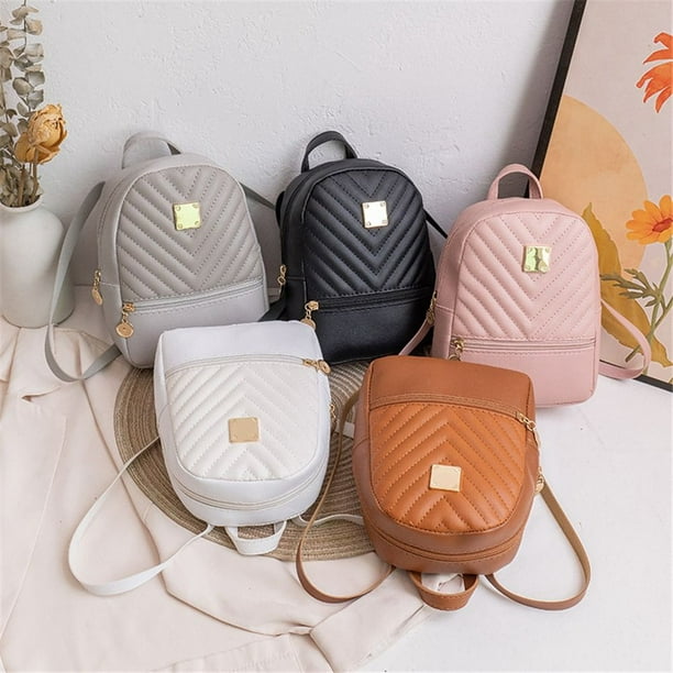 FADEON Mini mochila para mujer, de cuero de diseñador, mochilas pequeñas  espaciosas, mochila de hombro para mujer, bolso de moda, Estilo de gamuza