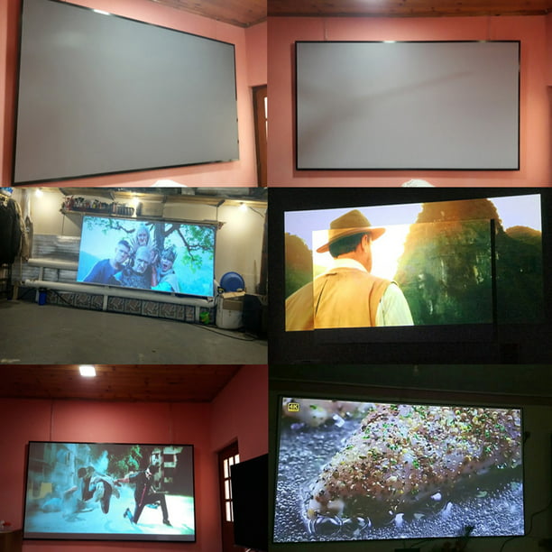 Pantalla de proyector HD de 100 pulgadas, película 3D 16:9, portátil,  plegable, proyector de películas, pantalla de pared, pantallas de películas  para