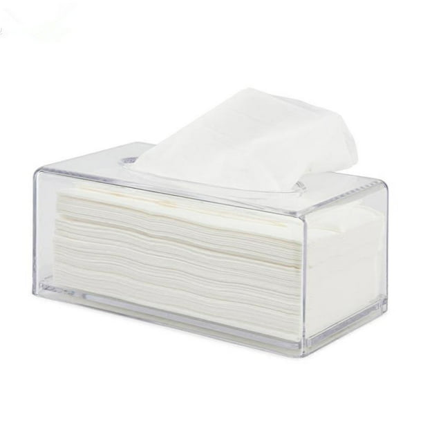 Restaurantware Clear Tek - Caja rectangular de pañuelos de 8.7 x 4.7 x 3.4  pulgadas, 1 dispensador de caja de pañuelos livianos, resistente a los