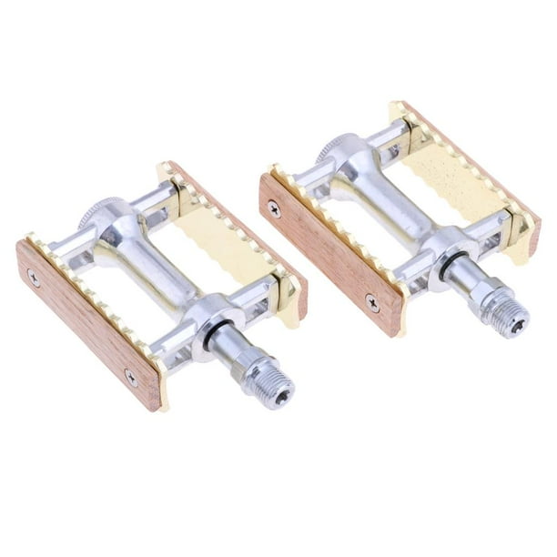 Pedales De Soporte De Pedal De Bicicleta De Madera De Aluminio Adecuados Para Bicicleta De Monta a Bicicleta De Carrete Oro Soledad Pedal de