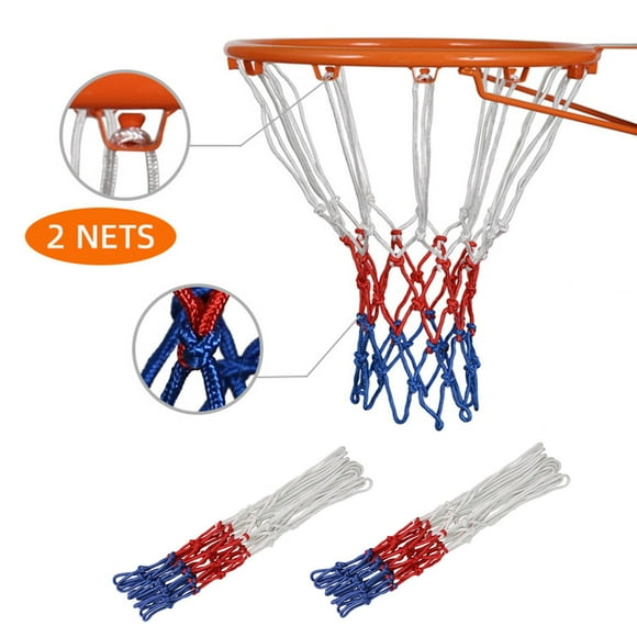 2pcs basketball reemplazo neto de reemplazo de 12 bucles a prueba de sol a prueba de sol poliéster rosca cuerda llanta rim malla neta 50cm de diámetro 3 mm macarena red de canasta