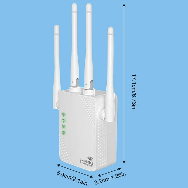 Repetidor Wifi Inalámbrico Extensor WiFi de 1200Mbps, 4 antenas