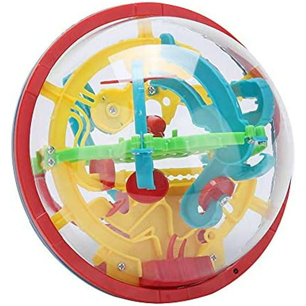  Bola de laberinto, rompecabezas 3D, bola de intelecto (7.1  in/7.02 pulgadas) con 100 barreras desafiantes, bola de laberinto 3D para  niños, rompecabezas 3D, juguetes mágicos de laberinto, juegos de  rompecabezas (amarillo) 