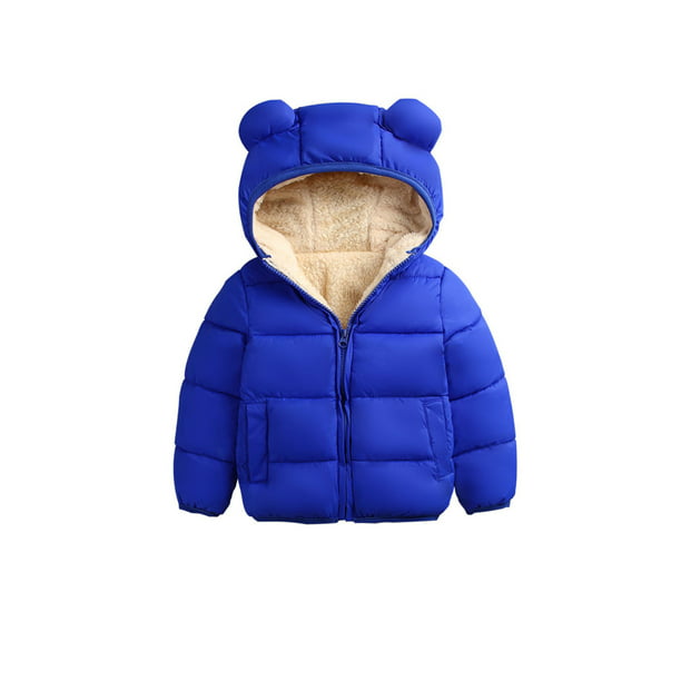 Chaqueta de abrigo para niños y niñas Abrigo cortavientos de dibujos  animados con capucha y ropa de abrigo(Azul/2-3 años) Nituyy  Chaqueta-GL715-FT37456D5