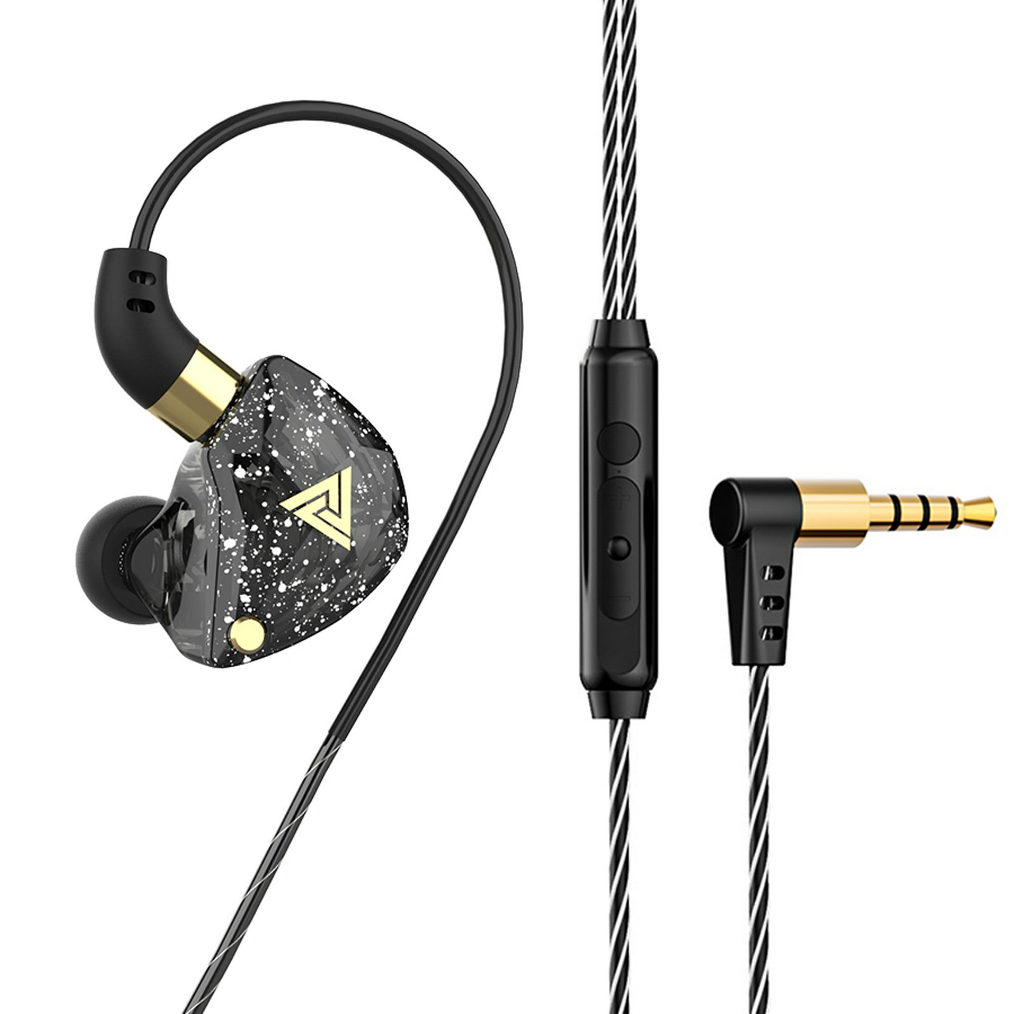 QKZ AKX Auriculares con micrófono en la oreja Auriculares Jack de 3,5 mm  para juego (Negro) Likrtyny Para estrenar