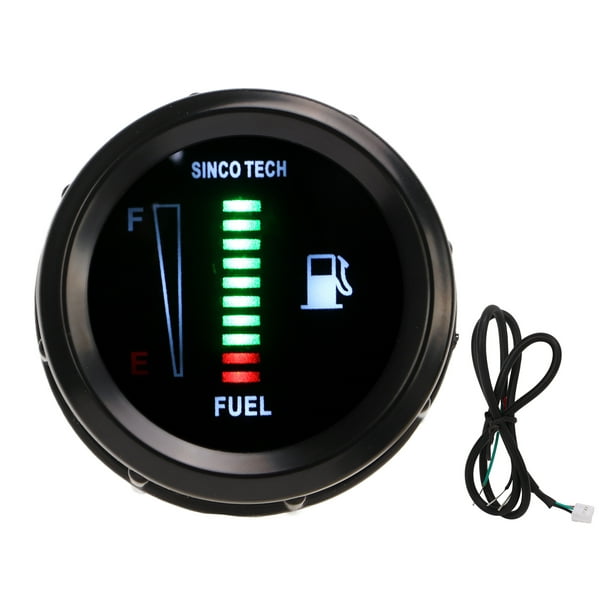 Medidor de nivel de combustible, indicador de nivel de combustible de 2  pulgadas, luz blanca con sensor de flotador universal para vehículos de  gasolina de 12 V : Automotriz 