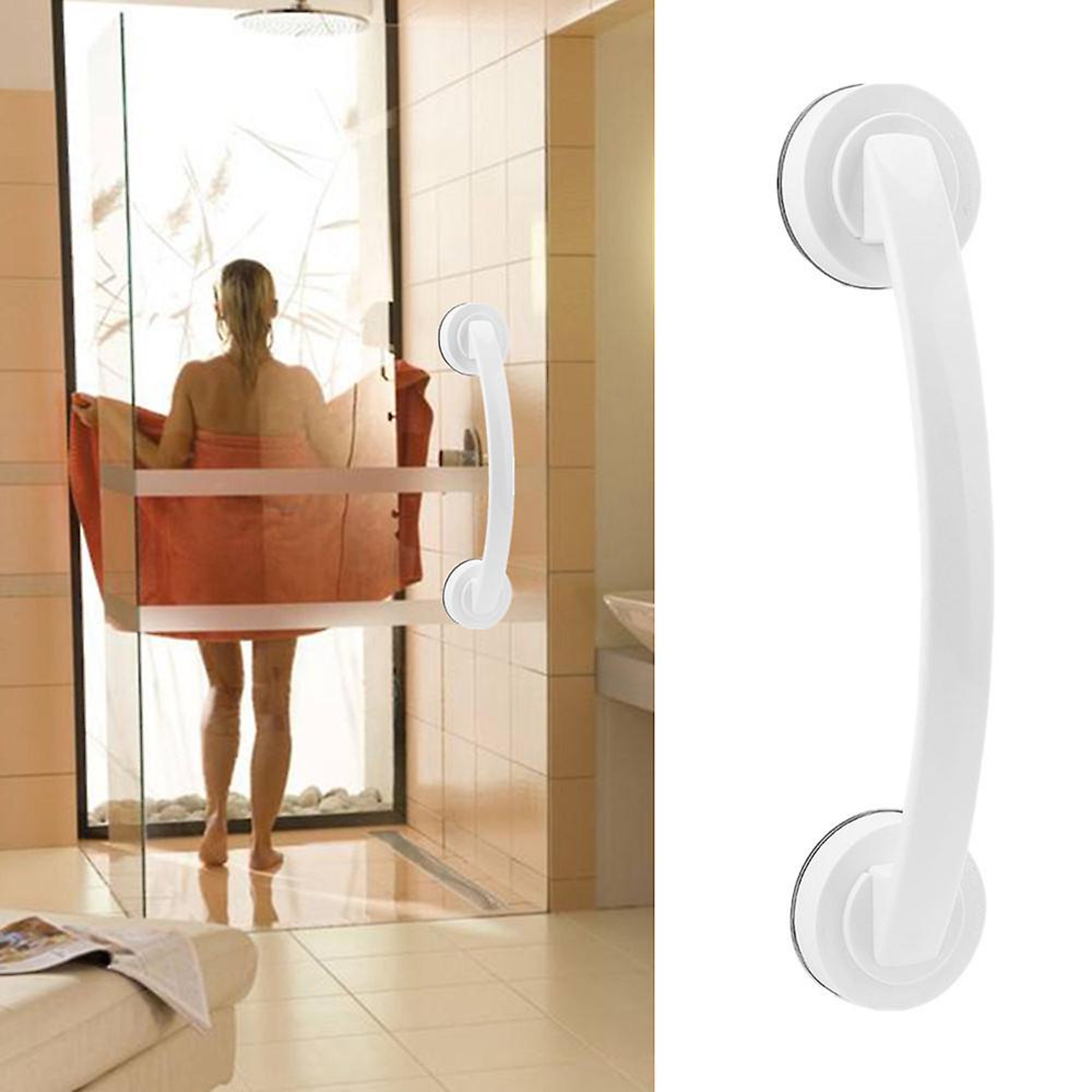 Manija de seguridad para baño Ventosa Agarrador de pasamanos Agarre de baño  Barra de barra de ducha para bañera - blanco dontodent Kuyhfg Sin marca