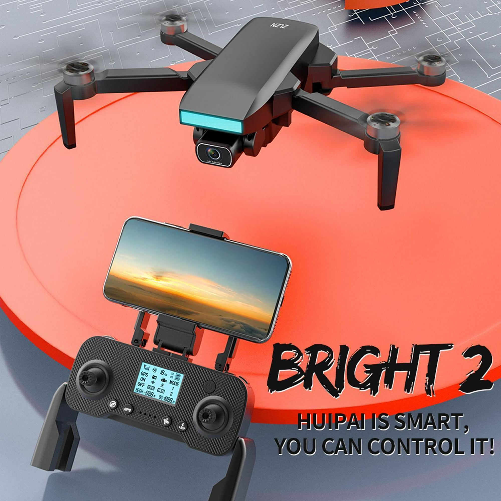 Dron Mini ZLL SG107 +2 Baterias Plegable Cámara 4K UltraHD Indoor RC, APP,  Control Remoto Modo sin cabeza 360°