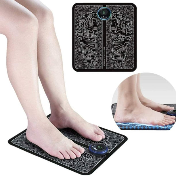 Masajeador de pies para remodelación de piernas EMS, alfombrilla de masaje  para pies recargable por USB portátil, alfombrilla estimuladora de piernas