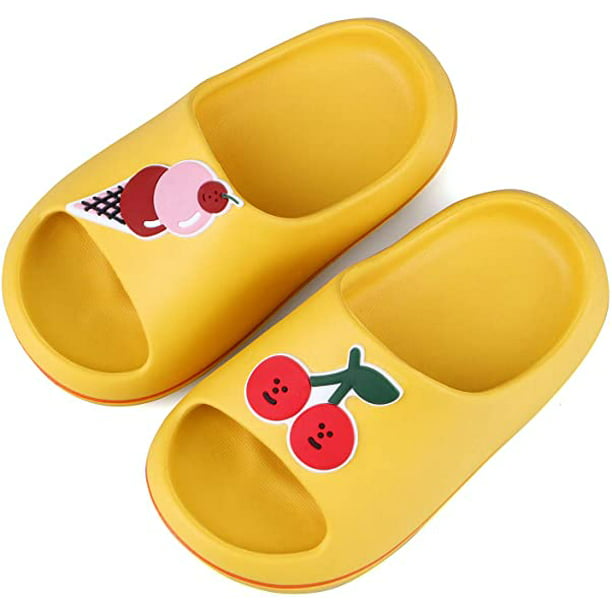 Zapatillas de frutas para niñas y niños, zapatillas de baño para niños, sandalias deslizantes de verano, zapatos de agua para piscina de playa (niño pequeño/pequeño/grande) amarillo oso fresa Electrónica | Walmart