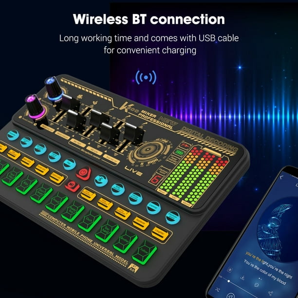 Tarjeta de sonido SK500 Tarjeta de sonido portátil en vivo Dispositivo cambiador voz Mezclador de Meterk Tarjeta de sonido | Walmart en línea