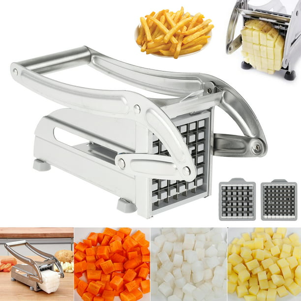 Máquina cortadora de papas fritas de acero inoxidable, máquina cortadora de  papas fritas manual vertical para el hogar, cortadora de tiras, cortadora