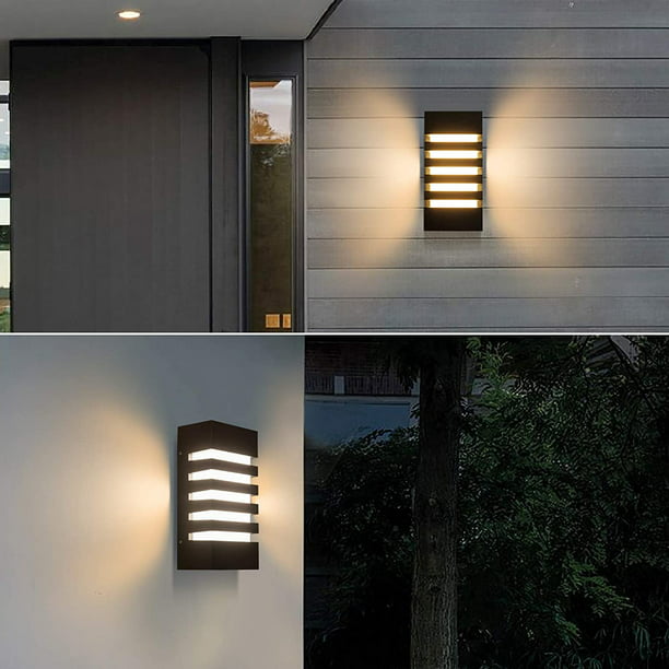 2 lámparas LED montadas en la pared, luces de pared para exteriores,  lámpara exterior de 12 W, 3000 K, 110 V, lámpara de pared, lámpara de  patio