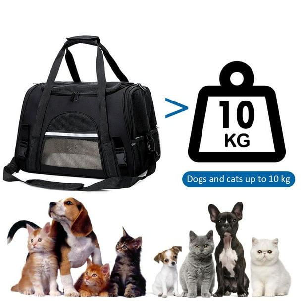 Bolsa de transporte para mascotas, multifuncional, bolsa de  bicicleta para mascotas, mochila para perros pequeños y gatos (color negro)  : Productos para Animales