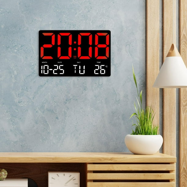 Reloj de pared Digital de pantalla grande, multifuncional, pantalla LCD,  despertador electrónico para estudiantes, hermómetro, higrómetro,  decoración del hogar - AliExpress