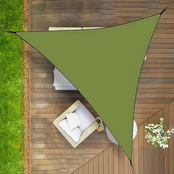 Toldo Impermeable Triangular 3x3x3m Transpirable Protección Solar  Cortavientos Protección Uv Toldo para Jardín Terraza Balcón Exterior  (Verde). Afortunado Sencillez