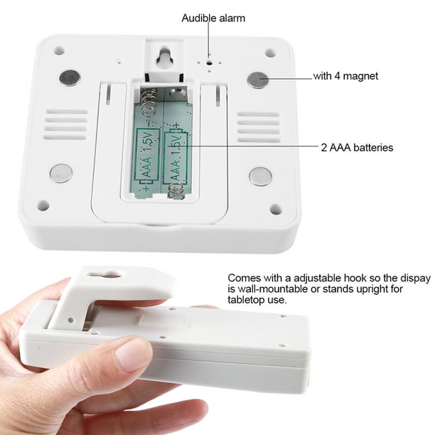 Termómetro para refrigerador, termómetro digital inalámbrico para nevera,  congelador con alarma audible, pantalla de temperatura máxima/mínima y 2