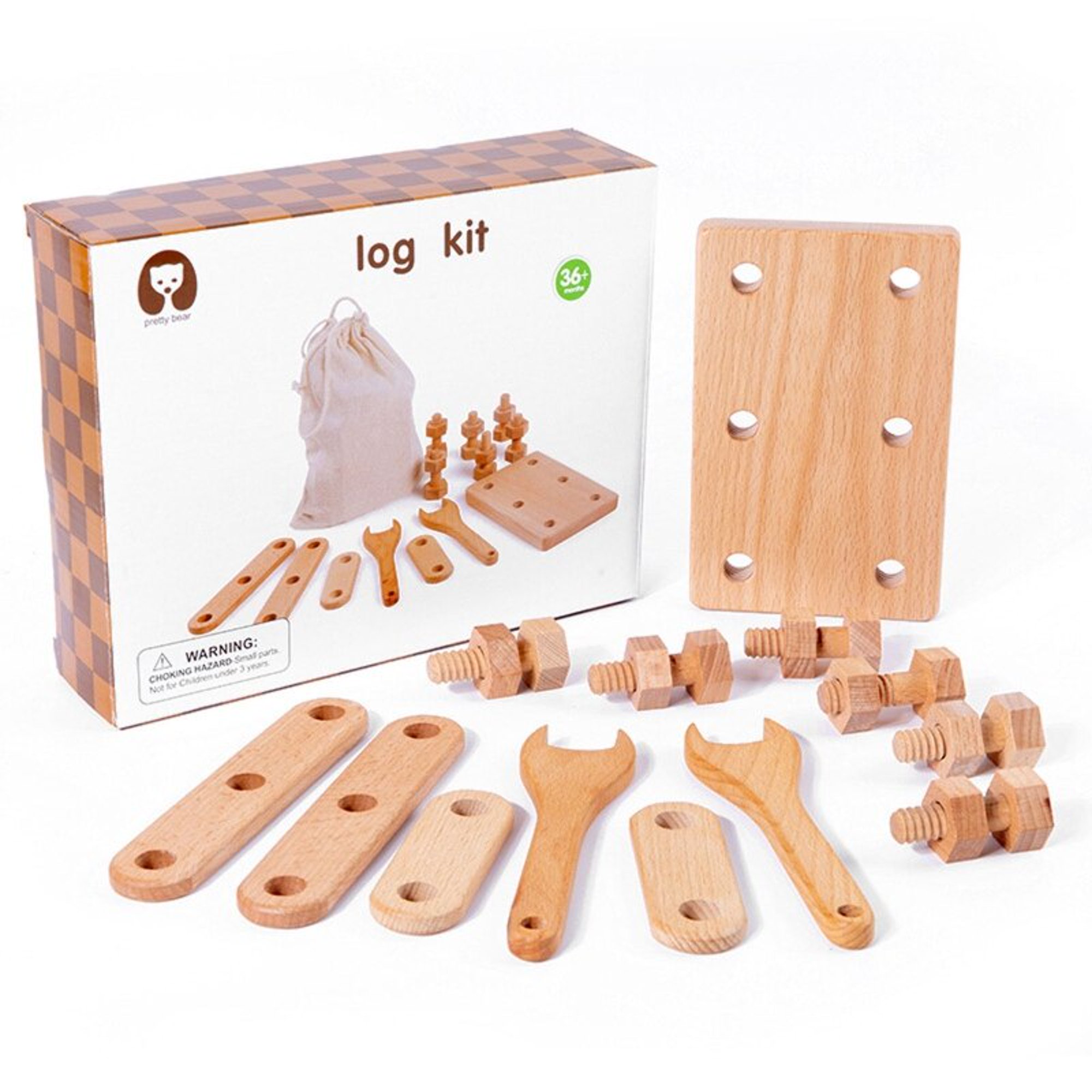 Caja Herramientas Juguetes Para Bebés Madera Log-on Toys