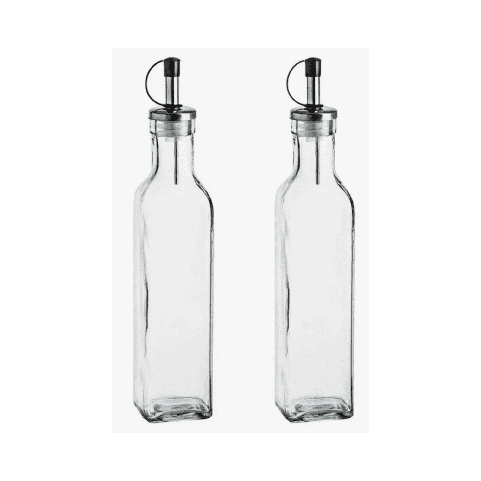 2 pz vinagrera cuadrada lisa chica 280 ml vittori vidrio cristal