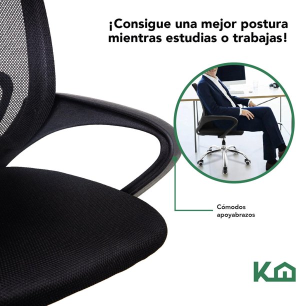 Silla Ejecutiva Kingshouse Con Respaldo Reclinable Negra Mesh