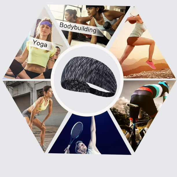 Diademas de banda para el sudor para mujer, diadema deportiva atlética para  yoga, correr, deportes, viajes, bandas antideslizantes para entrenamiento