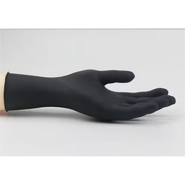 Guantes desechables negros, guantes de nitrilo talla S, 100