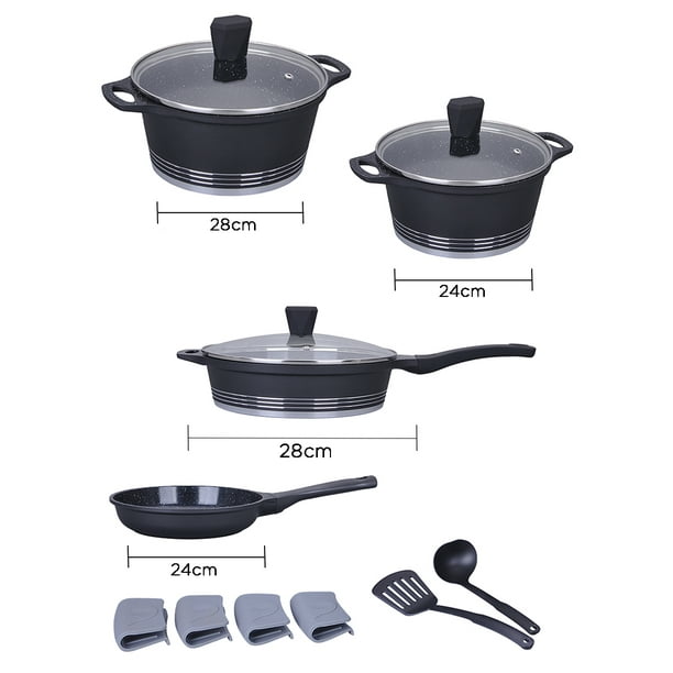 Basics - Sartén (28 cm), Negro : : Hogar y cocina