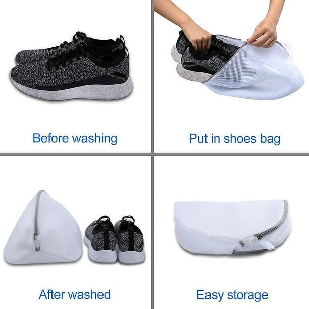 3 red de lavandería compatible con zapatos / zapatillas, bolsa de  lavandería de zapatos con cremallera compatible con lavadora, red de  zapatos, bolsa de zapatos, bolsa de lavandería Protecti