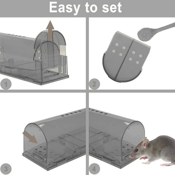  Thanos Trampas para ratones para uso en interiores y  exteriores, fáciles de instalar, sanitarias y rápidas y efectivas, seguras para  ratones, roedores, ratones, atrapa ratones, trampa humana para ratones (2,  verde) 