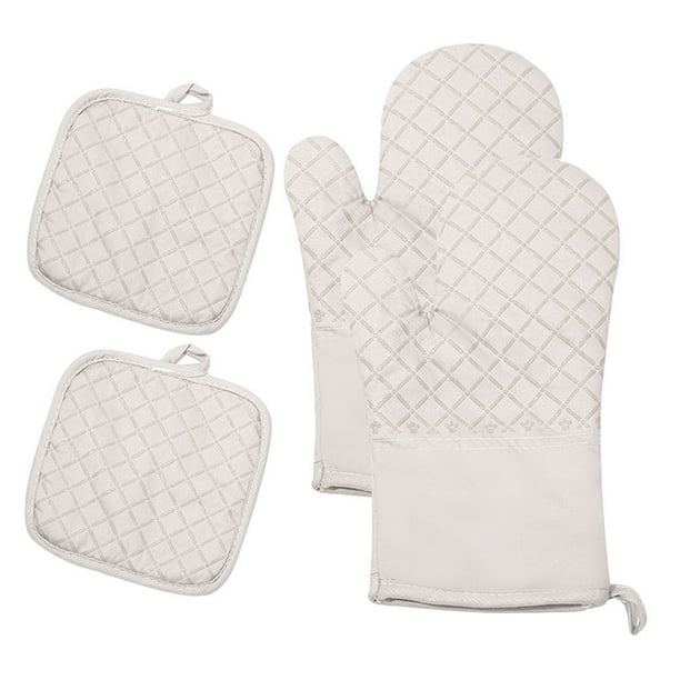 Toystoory 4 unids/set de guantes antiadherentes de silicona para horno,  manoplas para hornear, resistentes al calor, hornos microondas, manoplas  Cocina y Comedor rejilla roja Toystoory HA072545-04