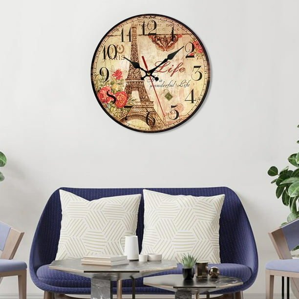Reloj de 12 pulgadas, reloj de pared de salón, reloj de pared antiguo, reloj  de pared de madera simple Zhivalor BST3004281-2