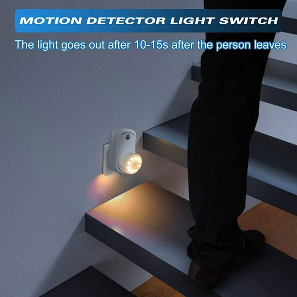  Westek Control de luz de salida con sensor de movimiento  enchufable, paquete de 2, dispositivo sensor de movimiento interior activa  las luces cuando se detecta movimiento, ideal para pasillos oscuros, 