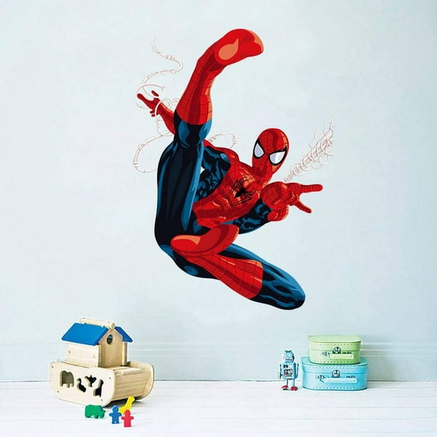 Pegatinas de pared de Spiderman, pegatinas de efecto 3D, decoración de  dormitorio, pegatina de pared adhesiva reposicionable gigante, pegatinas de  pared de Spiderma para niños TUNC Sencillez