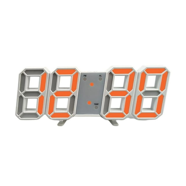 Reloj de pared digital moderno, con fecha de temperatura interior y reloj  despertador con pantalla LED de silencio de 24 para perfecl reloj digital  grande