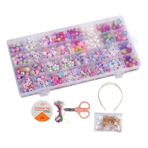 Kits de cuentas para niñas – Kits de fabricación de joyas coloridas de  acrílico para niñas, juego de manualidades de joyería, kit de fabricación  de