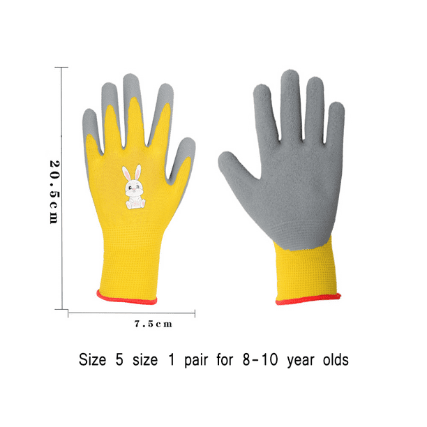 Par de guantes de jardinería para niños, guantes de trabajo de jardín  recubiertos de caucho para niños, rosa, azul y amarillo MFZFUKR  CPB-US-DYP713-3