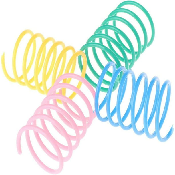 HONGECB Plástico Muelles en Espiral Colorido, 24 Piezas Juguete para Gato  en Espiral, Muelle Colorido Juguete para Gato, Juguete Colorido Interactiva