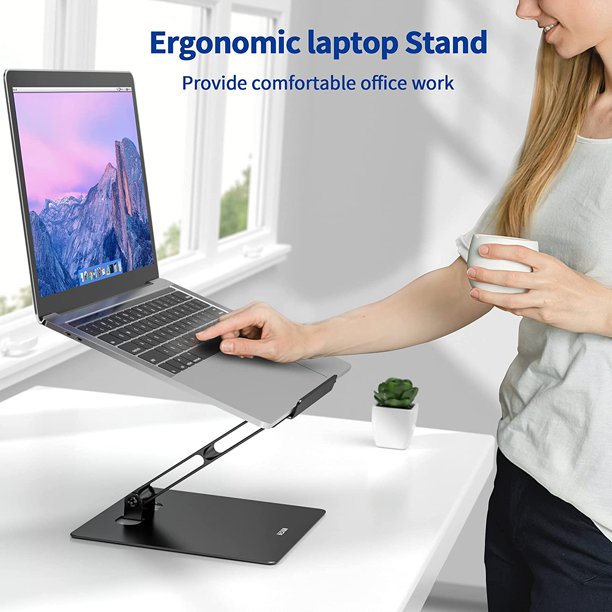 Soporte para computadora portátil para escritorio, soporte ergonómico  ajustable para computadora, elevador portátil para laptop, 6 alturas,  compatible