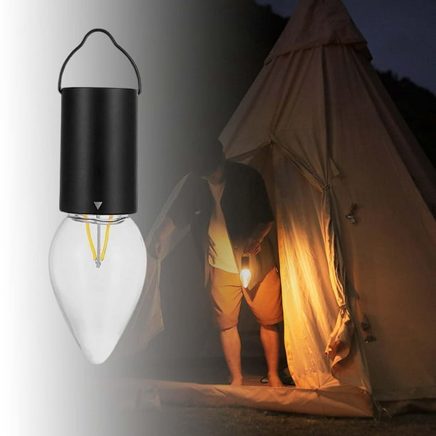 Una bombilla, pilas, linterna, luz, bombilla, lámpara, camping