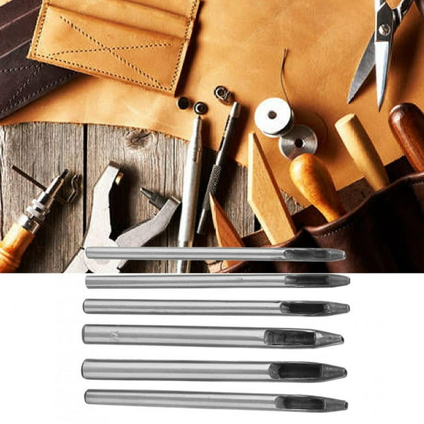 7 herramientas de cuero para manualidades, perforador de forma
