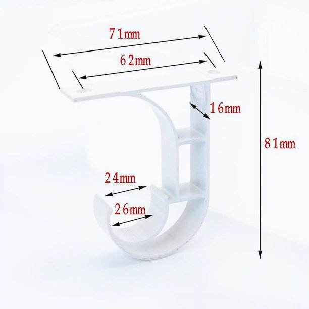 8 Piezas De Soporte Para Barra De Cortina De Montaje En Techo De 1