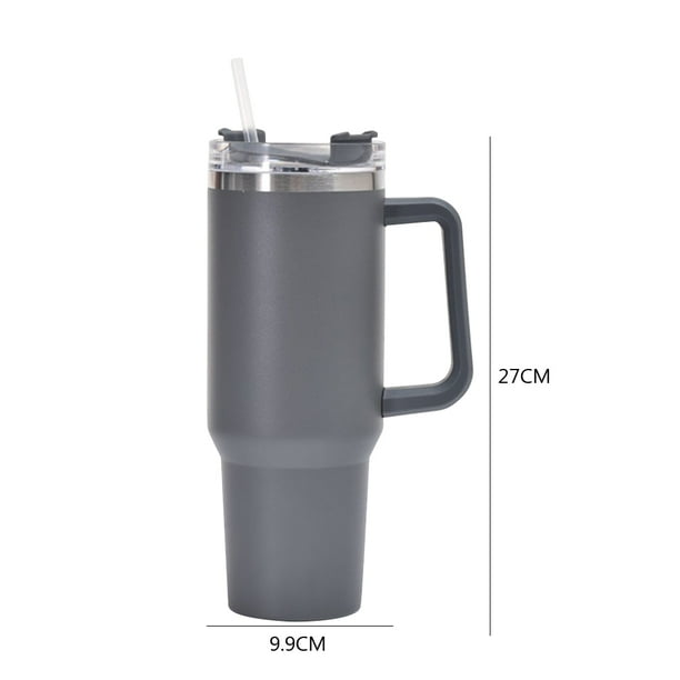 Termo Taza de paja de café de acero inoxidable portátil de 40 oz para  viajes al aire libre (azul oscuro) Ehuebsd Libre de BPA