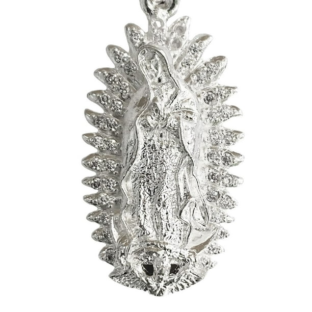 Cadena de plata 925, Mex, Virgen de Guadalupe, 19.5 gramos 24 3mm