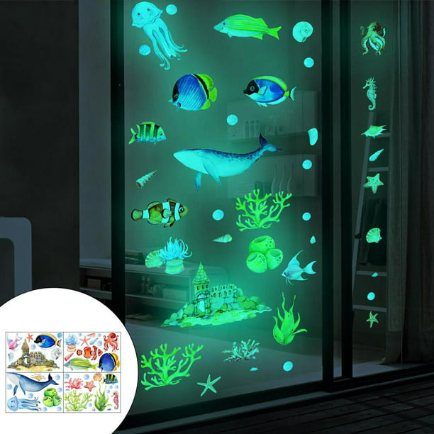 Sinekong Luminosas Pegatinas de Pared Mar Pegatina Pared Fluorescentes para  Techo Tema Oceánica Luminosos Criaturas de Mundo Marino Adhesivos  Decoración para Dormitorio para Niños Verde : : Bebé