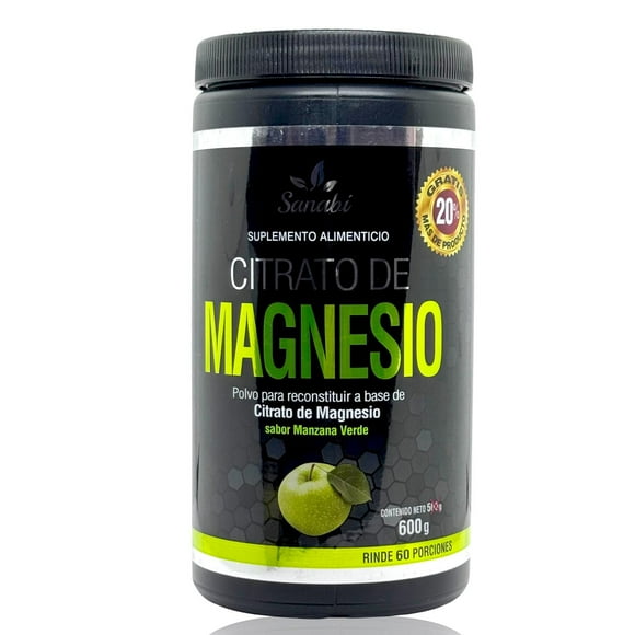citrato de magnesio 600 g manzana verde sanabi