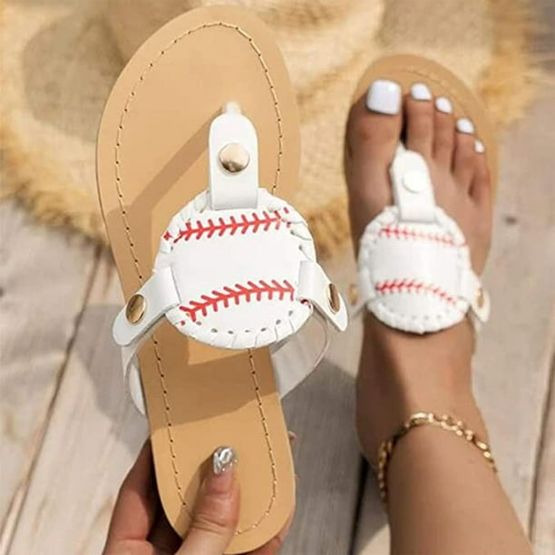 Sandalias de mujer, chanclas con estampado de béisbol, zapatillas playa, plataforma plana de zapatos ortopédicos con soporte para el arco Wmkox8yii | Walmart en línea